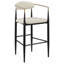 Chaise de bar rembourrée en tissu beige Renfroe (sans la table)-419604300-419604275