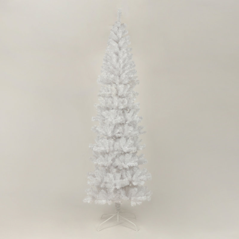 Arbre de Noël artificiel de Noël mince avec support pliable en métal