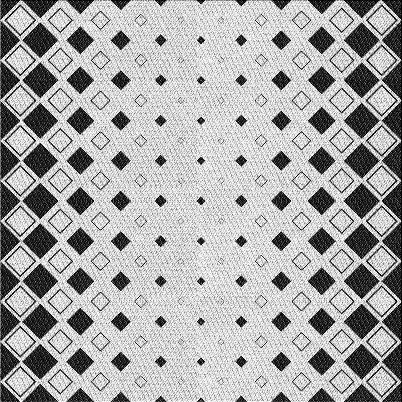 Tapis gris/zone noire à motifs, Carré 7 pi