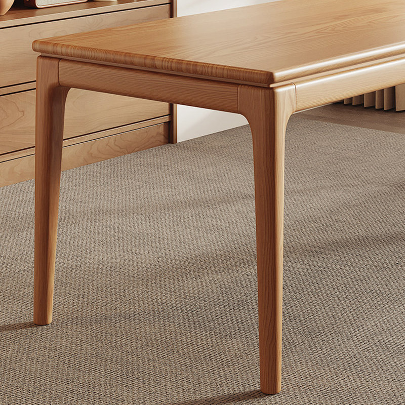 Burlywood Rectangular Solid Wood desk, 29.53"H×86.61"L×31.5"W