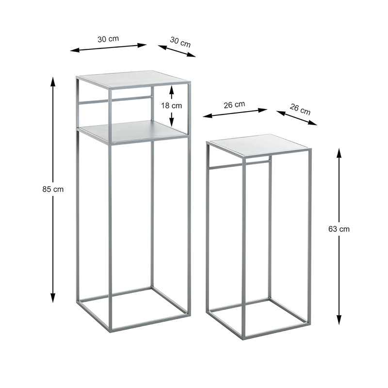 Orola Pedestal Side Table Set