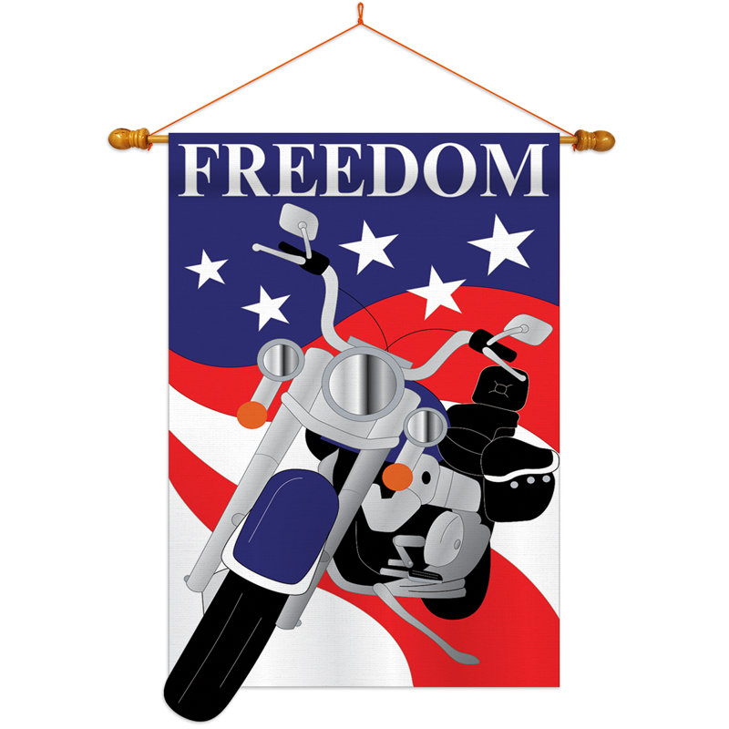 Double Sided 40'' H x 28'' W Polyester Independence Day Flag Set