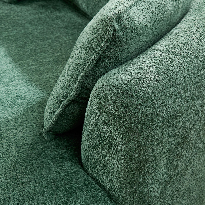 Canapé modulaire courbé de 125 po avec méridienne, canapé rembourré avec oreillers de 125 po, canapé modulaire en tissu Boucle pour le salon