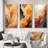 " Vintage Orange Ornamental Wave Elegance " 3 - Pieces-256295780-256295781