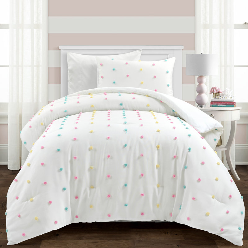 Lush Decor Rainbow Tufted Dot Comforter Set, Twin/Twin XL