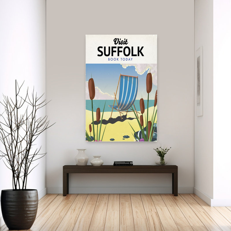 Art mural de chaise de plage d'été, H 60 po x l 40 po