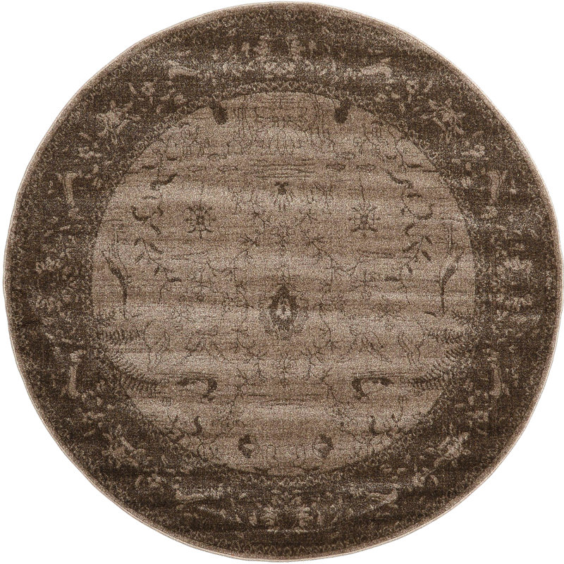 Godina Floral Indoor Rug, Round 6'1"