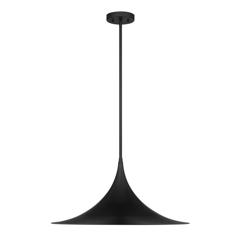 Luminaire suspendu 1 lumière Savdin House Bowdin en noir mat, Noir mat