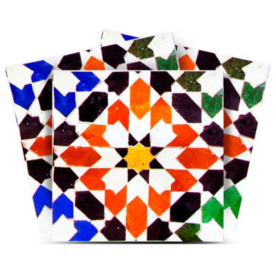 Carreau de mosaïque floral auto-adhésif en vinyle 4 po x 4 po