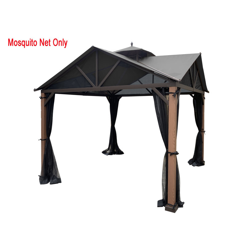 Black 10' x 10' Gazebo Mosquito Netting Replacement