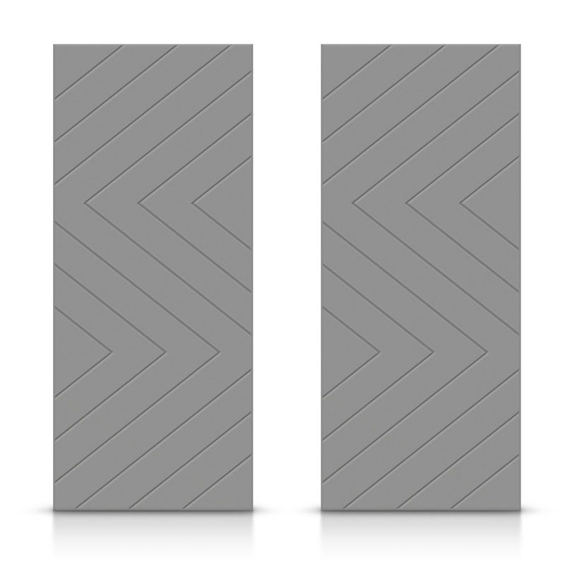 Portes de placard coulissantes à panneaux, Gris clair, 72 po x 84 po