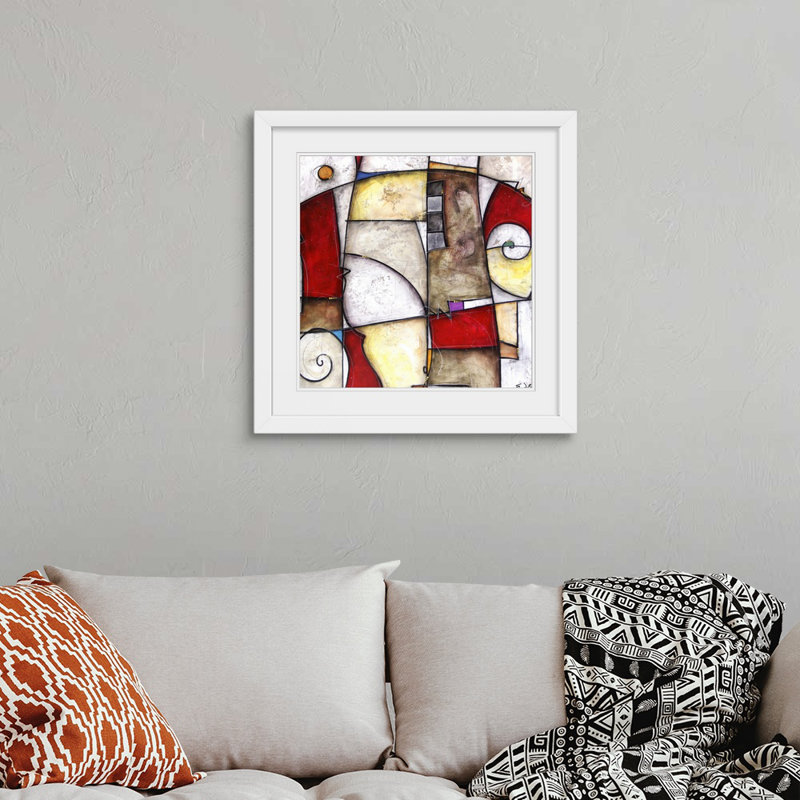 Malveaux «Royal Rouge» par Brittiney, impression, H 28 x l 28 po x P 1 po, Cadre blanc