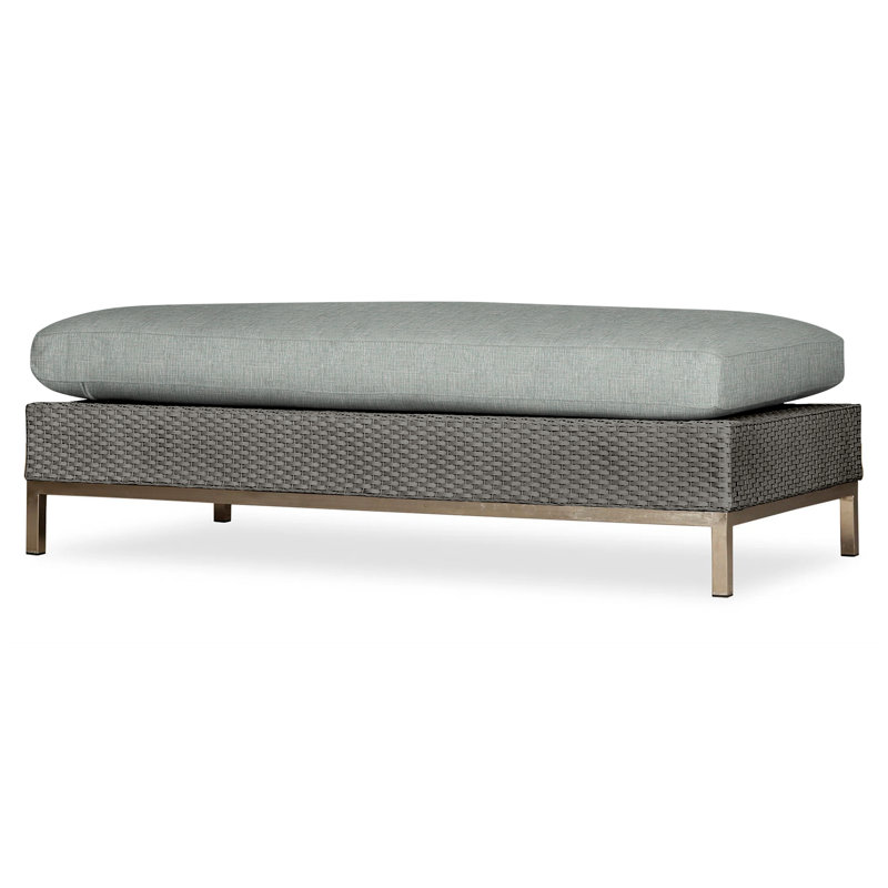 Elements Outdoor Ottoman, Pewter, Demo Oatmeal
