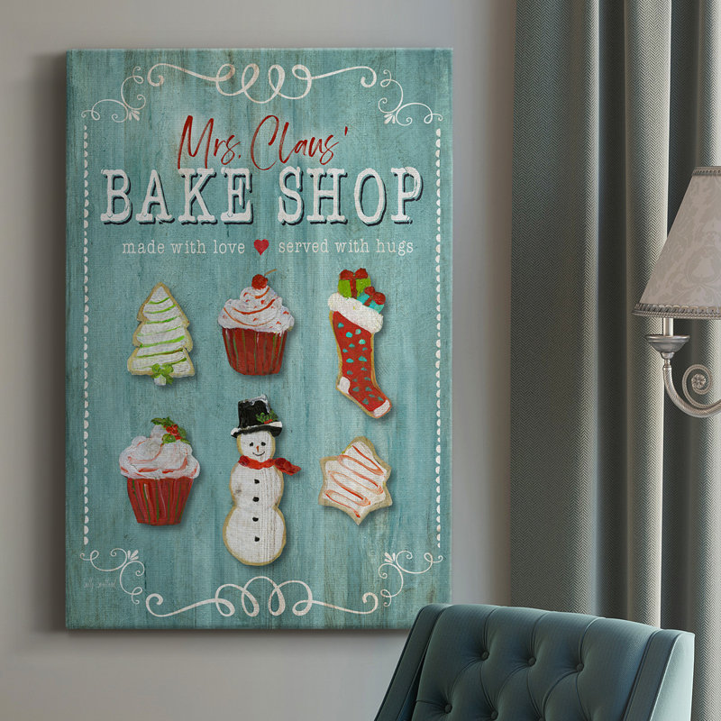 Mme. Claus Bake Shop - reproduction sur toile tendue, H 36 po x l 24 po x P 1,5 po