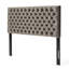 Tête de lit en velours gris à boutons, rehaussant la sophistication de la chambre à coucher et le style contemporain facile à assembler pour un grand lit-1364484443