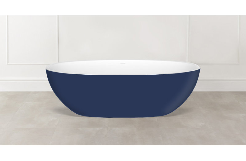Barcelona 70.25" x 33.625" Freestanding Soaking Bathtub, Saphire Blue - Matte