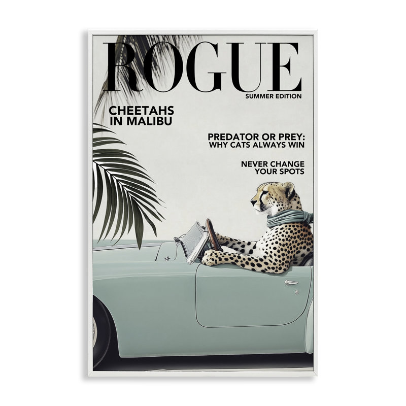 «Rogue Cheetah», estampe numérique encadrée par Annabelle Hall, H 24 po x l 16 po