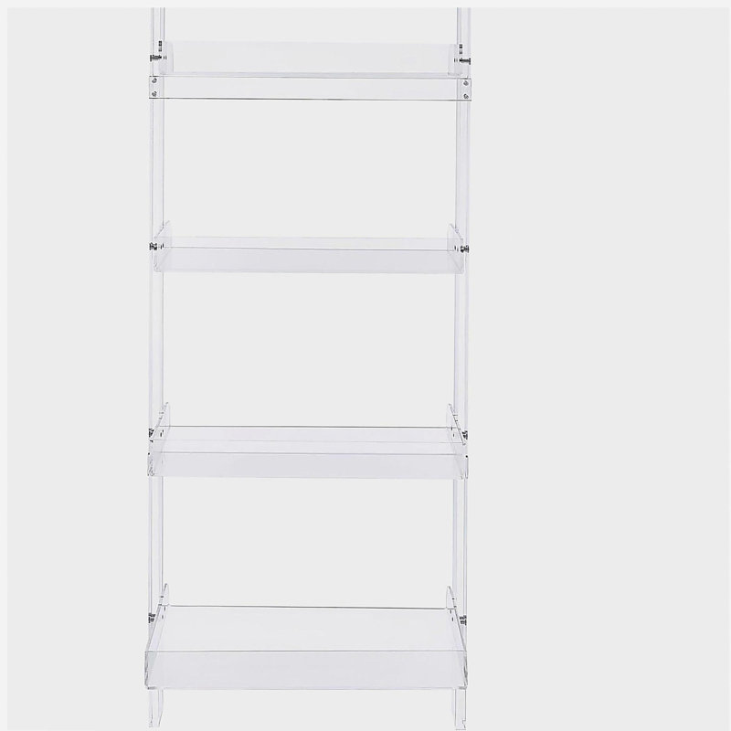 Bibliothèque transparente en acrylique trapézoïdale