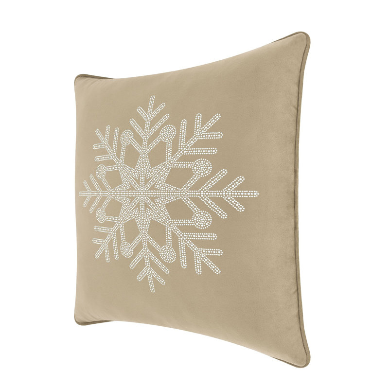 Coussin Sparkles Home | Strass et fausses perles | Rembourrage en plumes | Couleurs personnalisables, Velours taupe