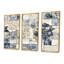 «White and Blue Floral Abstract Tiles III - Boho Tiles», ensemble de reproduction d'art mural-107201275-107201281