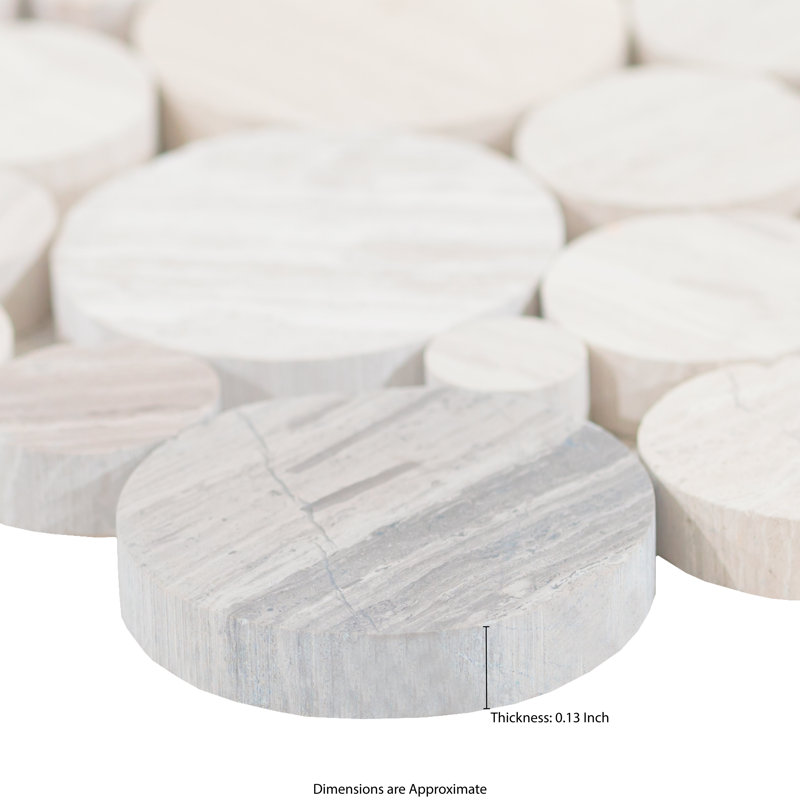Marvella Pebble 12 in. x 12 in. Natural stone Mosaic Floor and Wall Tile, Tranquil 
