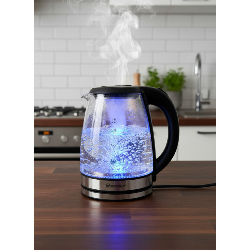 1.8 Liter Electric Glass Kettle. 1000 W