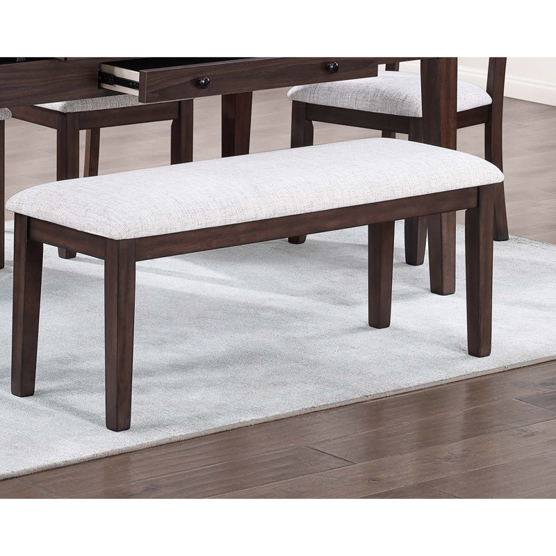 Banc de salle à manger rembourré en hévéa classique avec coussins Classic