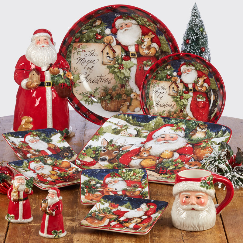 Ensemble de 4 assiettes à dessert certifiées International Magic of Christmas Santa