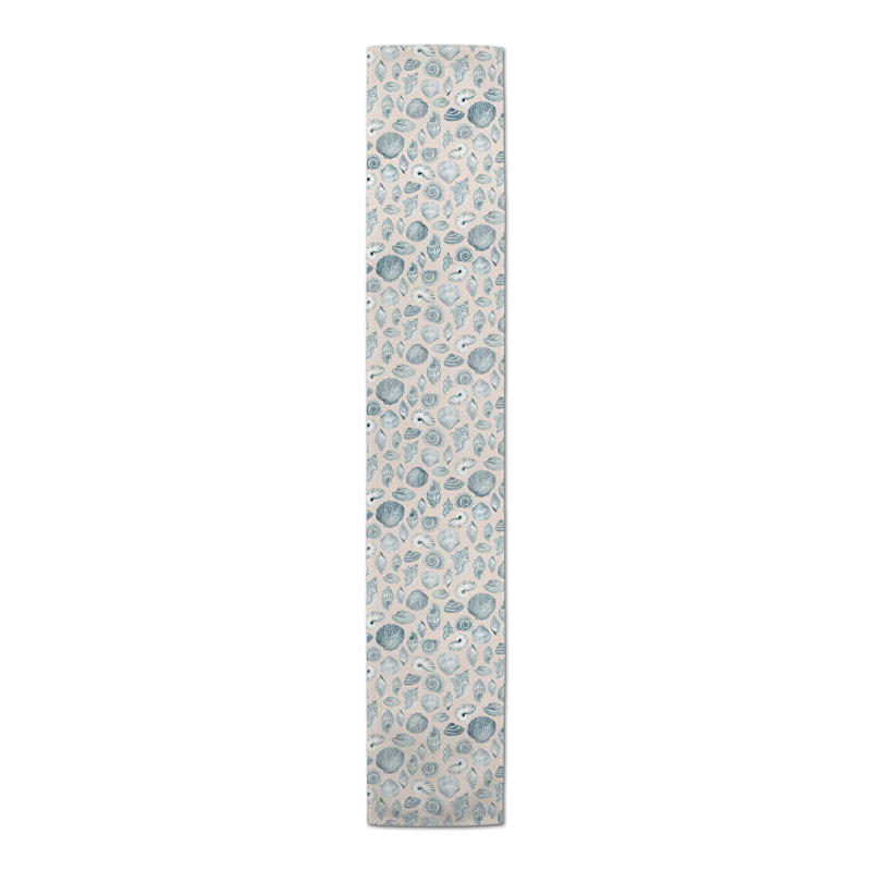 Chemin de table rectangulaire, 72 po x 16 po, Bleu / rosé