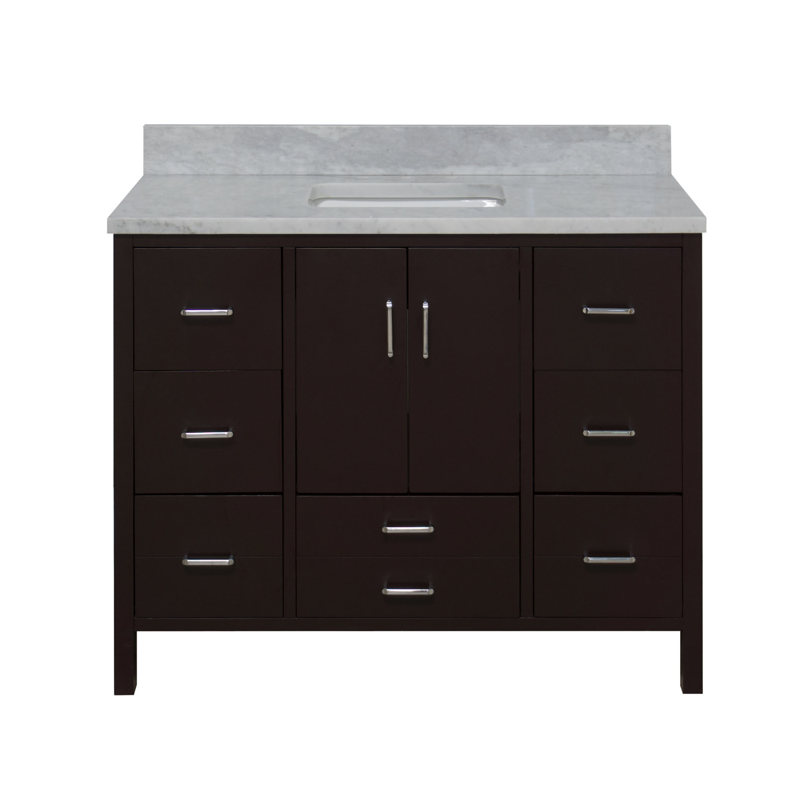 Kiara 48'' Single Bathroom Vanity, Chocolate, Marble