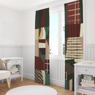 Panneaux de rideaux semi-transparents abstraits