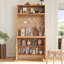 Garde-manger compact, buffet de 69 po de hauteur avec huche et poste de travail pliable, armoire de rangement multifonctionnelle avec tablette réglable et prise de courant pour la salle à manger et le salon-77536999