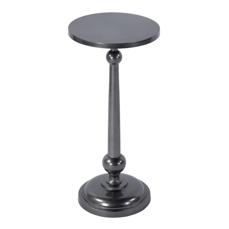 Sterling 10 in. W Round Metal Pedestal Base End Table