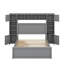 Grand lit en bois avec armoire, tablette et lit gigogne