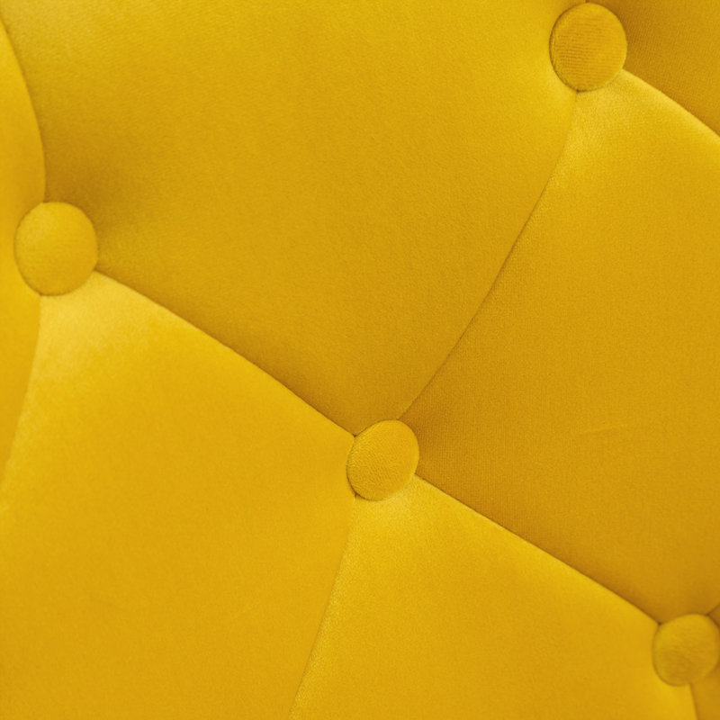Fauteuil d'appoint pivotant en velours capitonné, jaune