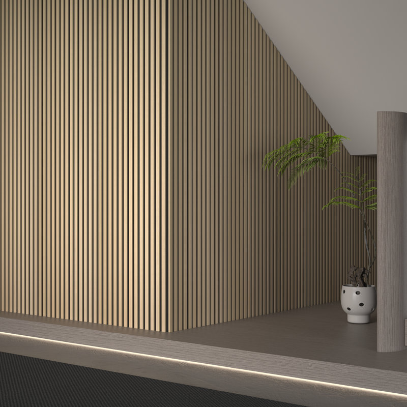 Panneau mural flexible en bois acoustique - Panneaux de lattes insonorisées décoratifs pour murs et plafonds
