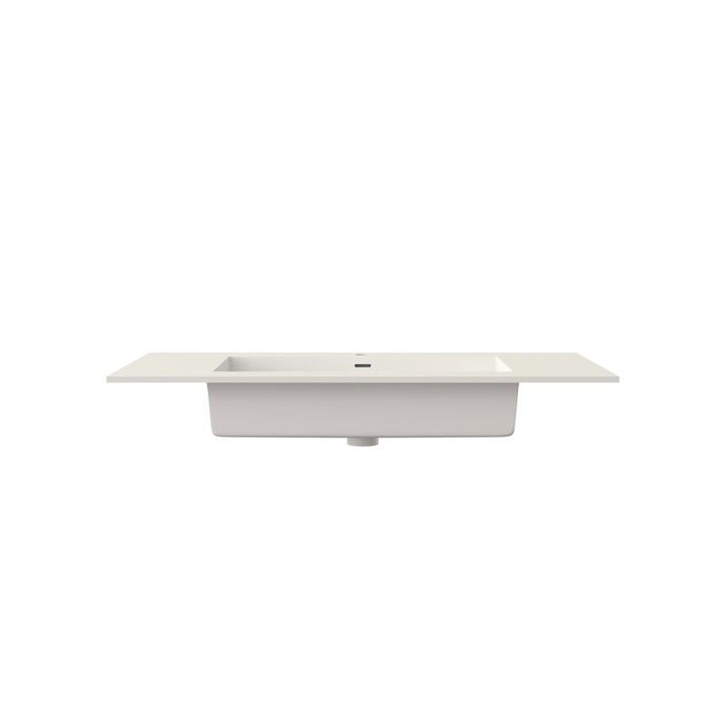 Lavabo de salle de bain en pierre, lavabo à surface solide en pierre, blanc mat, 39,93 po de profondeur, 19,08 de largeur, 6,75 de hauteur, 27,77 lb, adaptable à différents arrangements, teinture - matériau, styles d'installation facile,