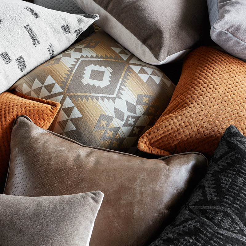 Puff Geometric Outdoor Reversible Throw Pillow