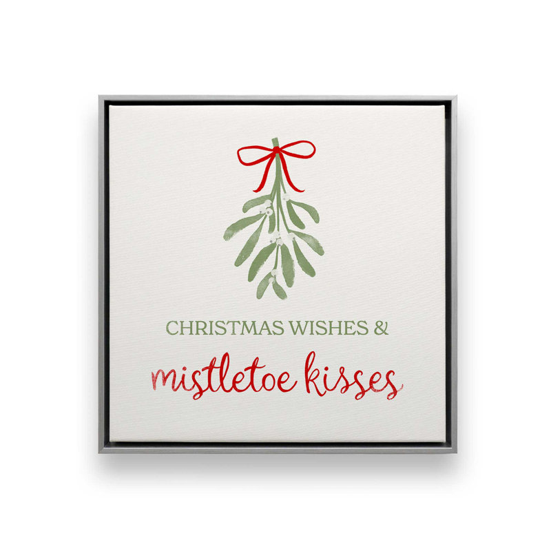 «Festive Mistletoe II», reproduction sur toile en satin, Cadre argenté, H 12,75 po x l 12,75 po x P 1,75 po