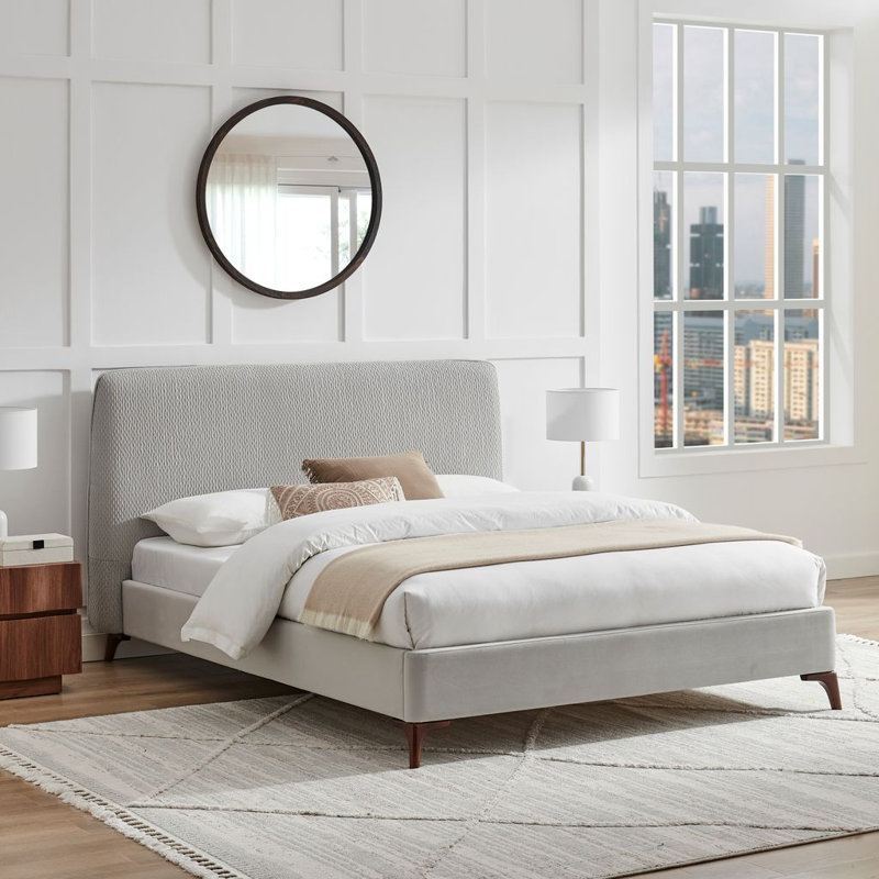 Upholstered Bed, Grey, King
