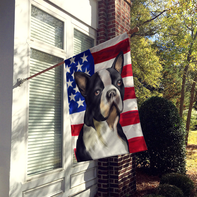 Polyester à 2 côtés 28 x 40 po drapeau maison, Boston-terrier