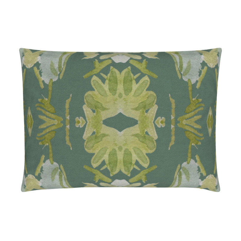 Wildflowers I Large Repeat Luxury Throw Pillow, Dark Green Floral