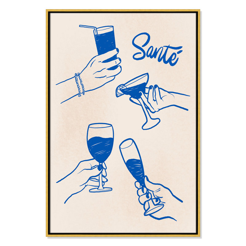 «Sante Print» par Kimberly Allen, L 25,5 po x H 37,5 po, Flotteur doré