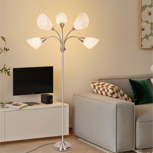 Honoding 5-light Floor Lamp - Modern Minimalist Lighting With Adjustable Brightness, For Living Room, Bedroom, Home Office, Dorm - Elegant Contemporary Home Decor Lighting Fixture, Living Room Lamp, Stylish Fixture, Durable Construction, College Students
