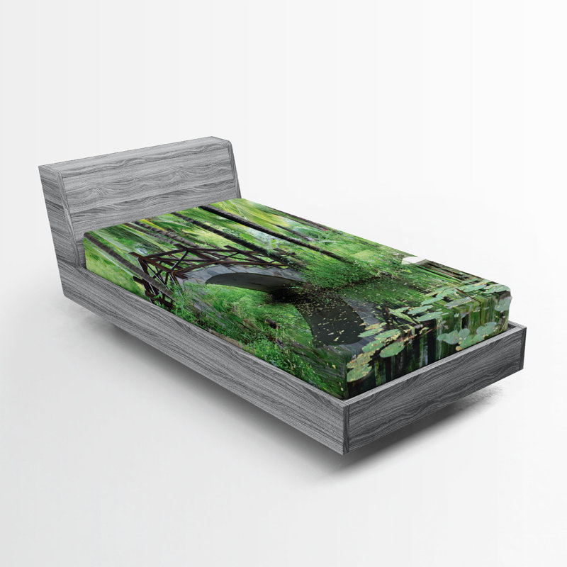 Ensemble de 2 draps-housse Ambesonne Peace Garden, Drap-housse de taille simple