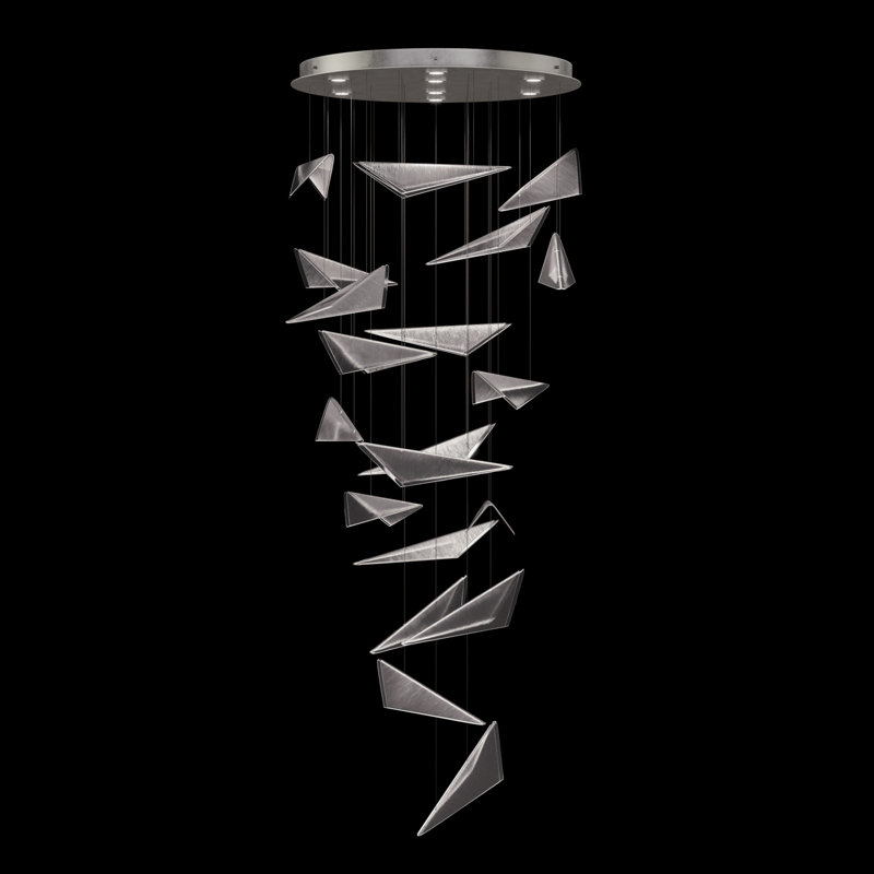 Volo 8 - Light Pendant, Clear Linear, 52", Silver