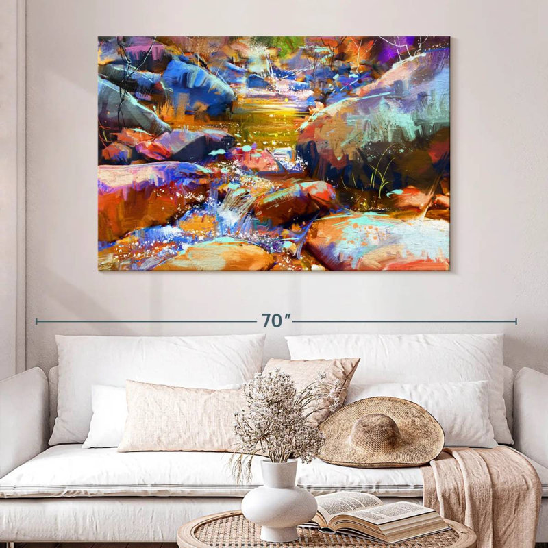 Avery Vibrant Wilderness Stream, 34" H x 51" W