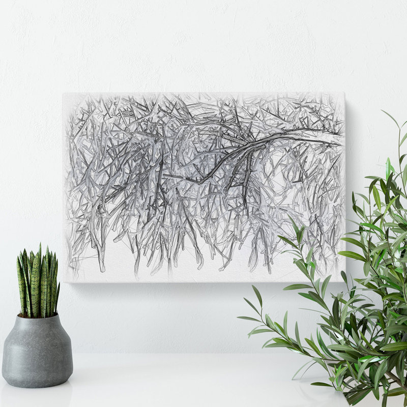 Tree In The Winter Vol.3 Sketch - Wrapped Canvas Print, 40cm H x 60cm W x 3cm D