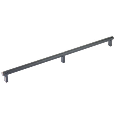 Emtek Select Cabinet Pull 16" C-C, Rectangular Stem, Knurled Bar