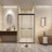 Tempered Glass With Explosion Proof Film, Aluminum Frame Double Sliding Shower Door, "1/4 (6 Mm), Stainless Steel Handle